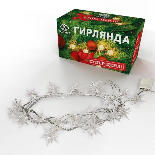 Гирлянда светодиодная "Снежинки" 2.8м 20LED бел. 1Вт IP20 Neon-Night 303-036 фото 8