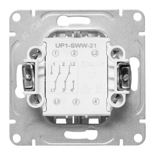 Выключатель проходной 2-кл. СП Эпика механизм бел. EKF UP1-SWW-21 фото 6