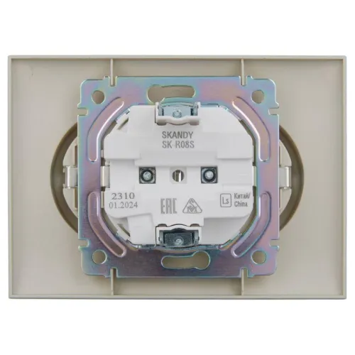 Розетка 2-м SKANDY 16А с заземл. без защ. шторок в сборе SK-R08S серебр. IEK SK-R21-16-K23-F фото 4