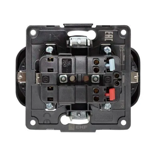 Розетка 2-м СП Стокгольм 16А с заземл. защ. шторки механизм черн. PROxima EKF EYR16-128-20 фото 5