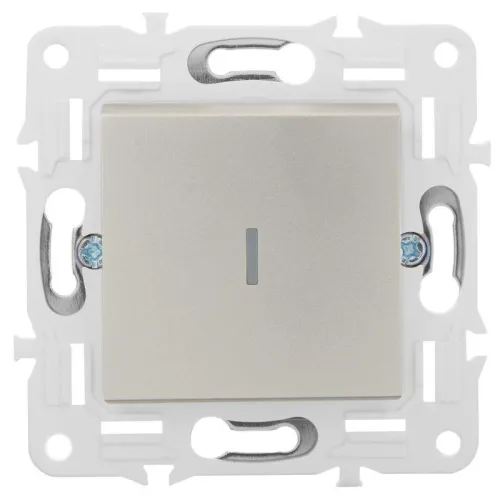 Выключатель 1-кл. SKANDY 10А SK-V07Sh с индикацией шампань IEK SK-V10-1-10-K37 фото 2