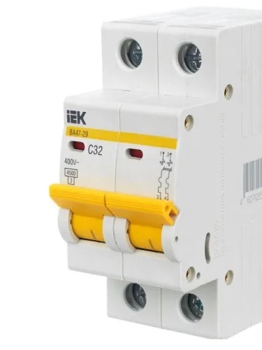 Выключатель автоматический модульный 2п C 32А 4.5кА ВА47-29 KARAT IEK MVA20-2-032-C фото 4