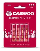 Элемент питания алкалиновый AAA/LR03 1.5В Energy Alkaline 2021 BL-4 (уп.4шт) DAEWOO 5029903