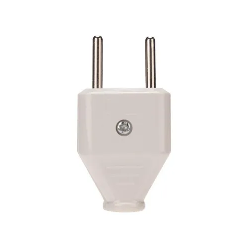 Вилка прямая 6А плоская без заземл. бел. Rexant 11-8946 фото 2