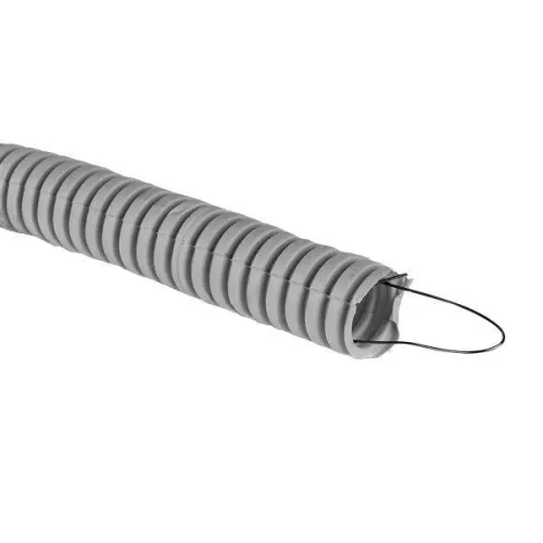 Труба гофрированная ПВХ d25мм с протяжкой сер. (уп.50м) Plast PROxima EKF tg-z-25 фото 3