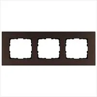Рамка 3-м G-Metal метал. алюм. корич. Brown Jasmart G1003AZ