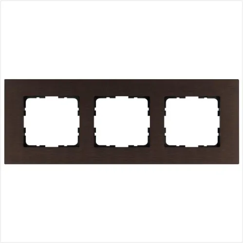 Рамка 3-м G-Metal метал. алюм. корич. Brown Jasmart G1003AZ