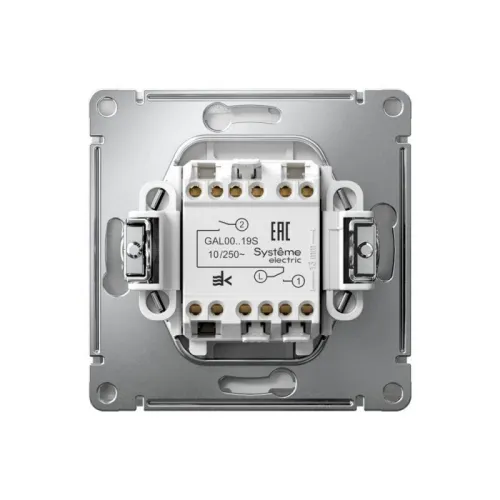 Выключатель для жалюзи 2-кл. ArtGallery 2х (сх. 4) 10А быстрозажим. клем. механизм алюм. SE GAL000319S фото 5