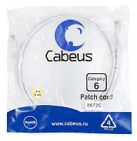Патч-корд U/UTP кат.6 PC-UTP-RJ45-Cat.6-2m-WH 2xRJ45/8p8c неэкранир. PVC 2м бел. Cabeus 8672c