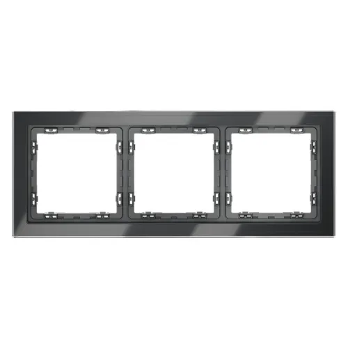 Рамка 3-м S70 стеклян. графит Voltum VLS110307