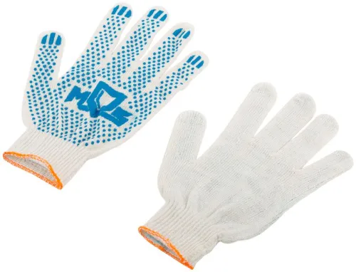 Перчатки вязаные (3 нити) 10 класс вязки х/б с ПВХ 12485 фото 2