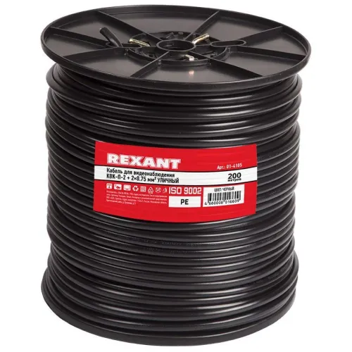 Кабель КВК-П-2+2х0.75 200м Ч (м) REXANT 01-4105 фото 2