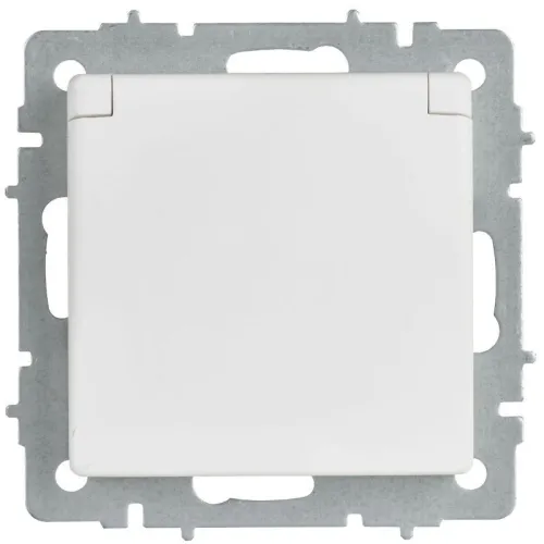 Розетка BRITE РСбш10-3-БрАБ 16А IP20 с заземл. защ. шторки с крышкой механизм арктич. бел. IEK BR-R16-16-K91 фото 5