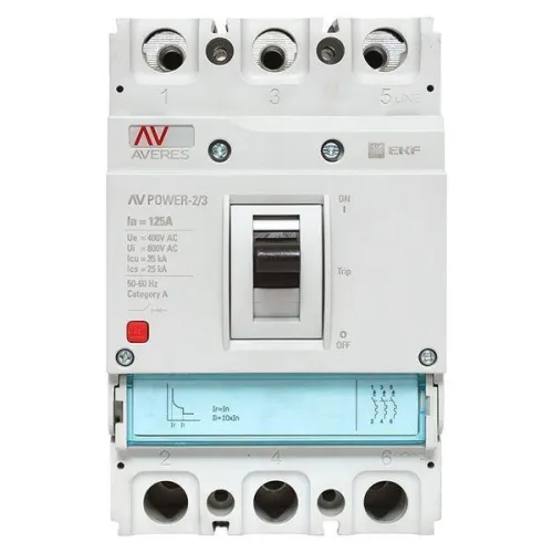 Выключатель автоматический 3п 125А 35кА AV POWER-2/3 TR AVERES EKF mccb-23-125-TR-av фото 5