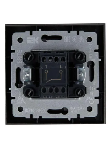 Выключатель 1-кл. СП BRITE ВСР10-1-0-БрС 10А в сборе сталь IEK BR-V10-0-10-K46-F фото 3