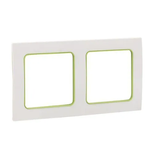 Рамка 2-м Стокгольм бел. с линией цвета зел. PROxima EKF EXM-G-303-20 фото 6
