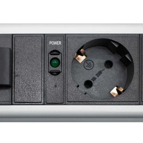 Блок распределения питания 6-м 16А Schuko вх. разъем Schuko для 19дюйм шкафов с 1п авт. выкл. выкл. защита от перенапряж. с индикатором сети DKC R5VSH6CBCD фото 3