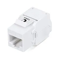 Вставка Keystone Jack RJ45 (8P8C) кат.6A KJ-RJ45-Cat.6A-180-Toolless 180град. без инструмента Toolless бел. Cabeus 7964c