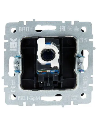 Розетка компьютерная СП RJ45 кат.6 BRITE РК11-БрМ механизм маренго IEK BR-K10-2-K35 фото 5