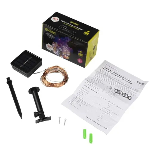 Светильник светодиодный садовый SLR-G03-100M нить 100LED мультицвет на солнечн. батарее ФАZА 5033467 фото 4