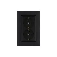 Розетка 2-я Karea RIZZ STAR с заземл. чер. Makel 88054082