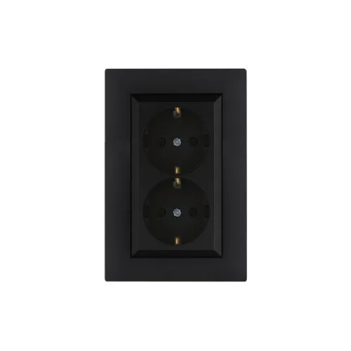 Розетка 2-я Karea RIZZ STAR с заземл. чер. Makel 88054082