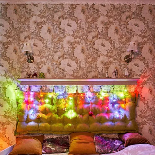 Гирлянда светодиодная "Айсикл" (бахрома) 1.8х0.5м 48LED мультиколор 3Вт 230В IP20 провод прозр. Neon-Night 255-019 фото 4