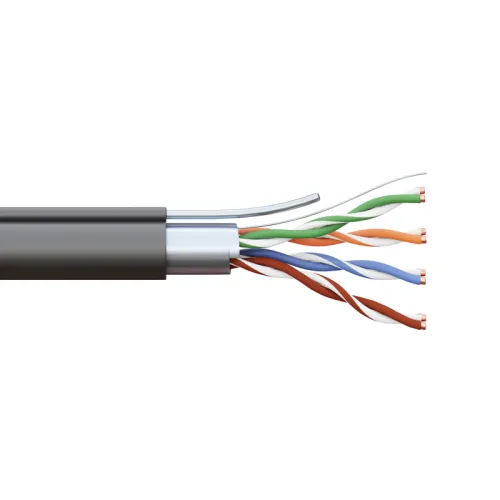 Кабель витая пара F/UTP кат.5E 4 пары 24 AWG solid с тросом сталь 7х0.4мм LDPE черн. (уп.305м) TERACOM PRO EKF TRP-5EFTP-04PE-BK-OTW3 фото 3