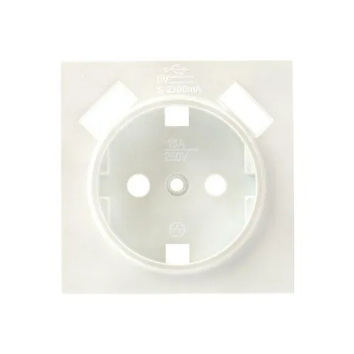 Панель лицевая Валенсия для 1-м розетки 16А с заземл. защ. шторки жемчуж. с 2-мя USB 2.1А PROxima EKF ESR16-L-028-50-2USB фото 2