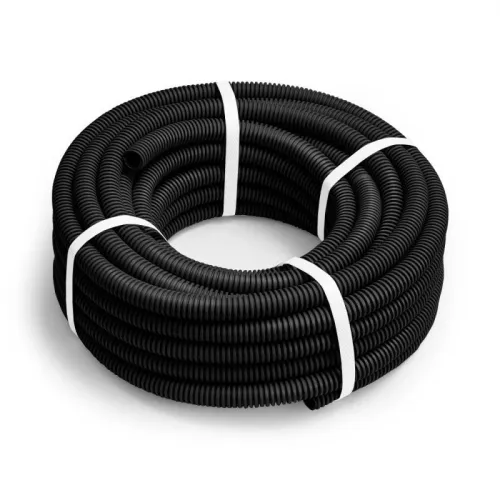 Труба гофрированная ПА d32мм безгалоген. (HF) стойкая УФ черн. (уп.10м) Промрукав PR02.0263 фото 3