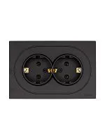 Розетка 2-м СП OSEN с заземл. ПБТ механизм черн. бархат LEZARD 743-4200-127B