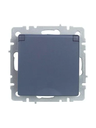 Розетка BRITE РСбш10-3-БрМ 16А IP20 с заземл. защ. шторки с крышкой механизм маренго IEK BR-R16-16-K35 фото 5