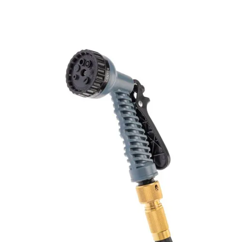 Набор поливочный растягивающийся шланг 45м пистолет 7 режимов соединитель латунь ЧЕТЫРЕ СЕЗОНА 62-0318-F фото 2