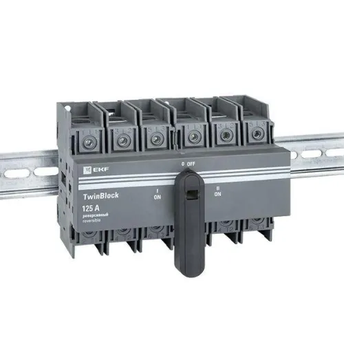 Рубильник 3п 125A реверсивный c рукояткой для прямой установки TwinBlock EKF tb-s-125-3p-rev фото 2