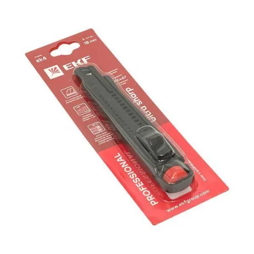 Нож строительно-монтажный 18мм НСМ-80 (SK4) Heavy Duty (до 60кг) Professional EKF ncm-80-pro фото 4