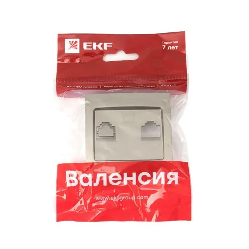 Панель лицевая Валенсия для розетки 1-м RJ-45 кашемир PROxima EKF ESK01-L-035-40 фото 2