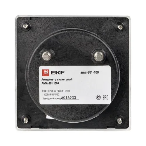 Амперметр аналоговый AM-A801 на панель 80х80 кругл. вырез 100А трансф. подкл. EKF am-a801-100/ama-801-100 фото 4