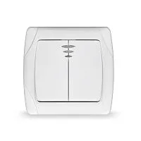 Выключатель 2-кл. СП Маргарита 10А IP20 с подсветкой бел. UNIVersal М0123