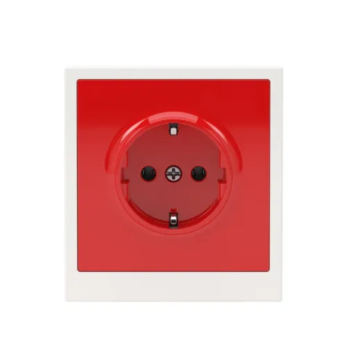 Розетка силовая KANT 2P+E без шторки красн. сатин DKC 7001033 фото 6