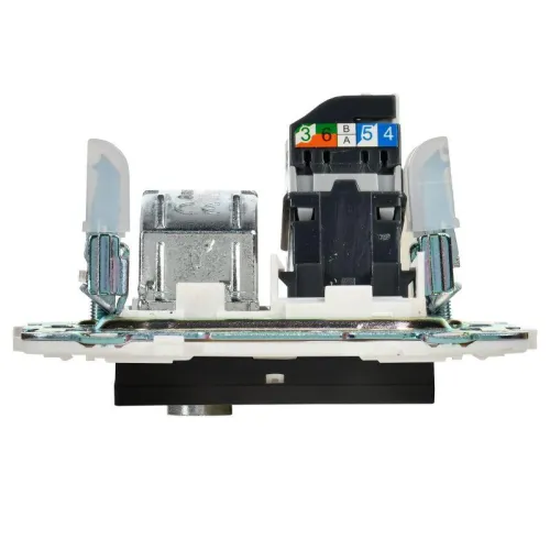 Розетка двойная TV+RJ45 кат.5E SKANDY SK-A14Bl черн. IEK SK-AK20-1-K02 фото 2