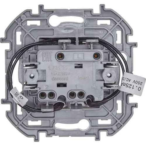 Выключатель 2-кл. Inspiria 10А IP20 250В 10AX с подсветкой/индикацией механизм бел. IEK 673630 фото 6