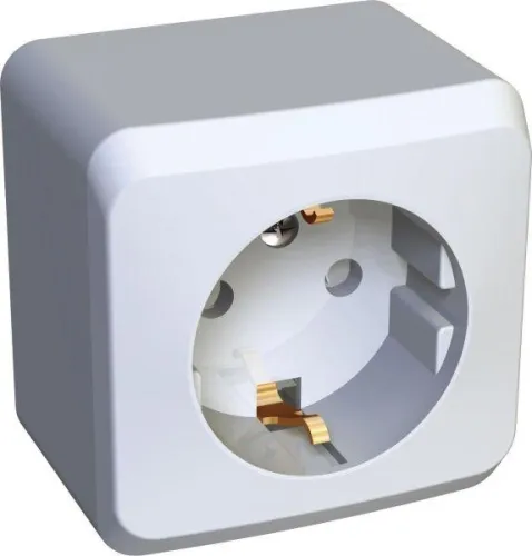 Розетка 1-м ОП Этюд 16А IP20 250В с заземл. защ. шторки бел. SE PA16-004B фото 3