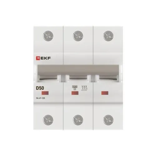 Выключатель автоматический 3п D 50А 15кА ВА 47-125 PROxima EKF mcb47125-3-50D фото 4