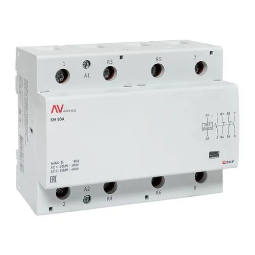 Контактор модульный КМ 80А 2NO+2NC 230В AC (6 мод.) AVERES EKF km-av-6-80-22-230V