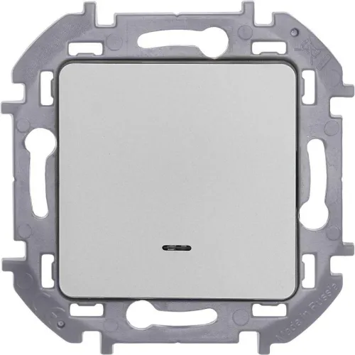Выключатель 1-кл. Inspiria 10А IP20 250В 10AX с подсветкой/индикацией механизм алюм. IEK 673612 фото 3