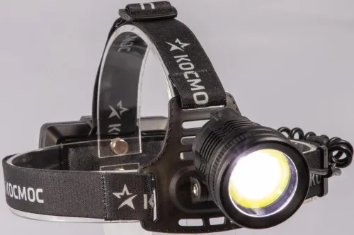 Фонарь налобный аккум. 10Вт P50 LED/Li-ion18650 2х1000мА.ч алюм. КОСМОС (KOC855Lit) фото 4