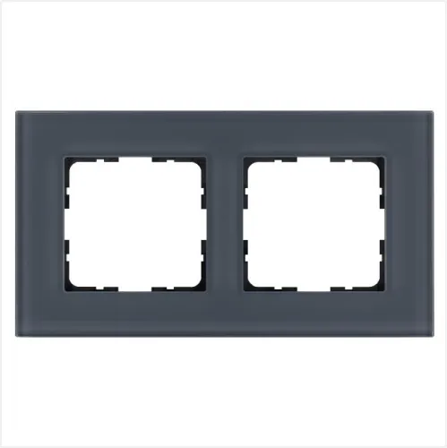 Рамка 2-м G-Glass стекло маренго Jasmart G1002GC