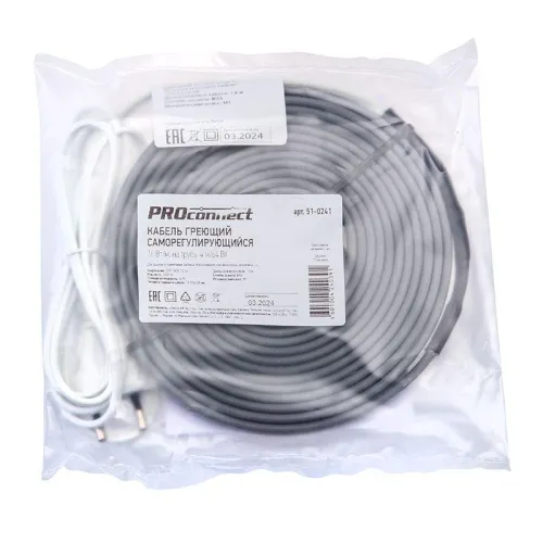 Кабель греющий саморег. 16Вт/м на трубу 4 м/64Вт PROCONNECT 51-0241 фото 6
