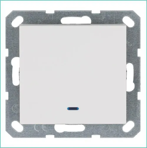 Выключатель 1-кл. 10А IP20 с подсветкой механизм бел. глянцевый Jasmart G3011NW