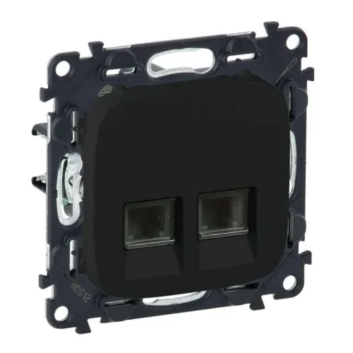 Розетка телефонная 1-м Valena Allure RJ11 с лицев. панелью механизм антрацит Leg 753948 фото 2